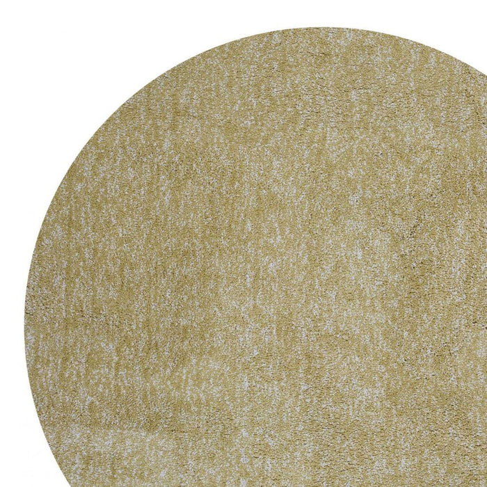 8' Round Polyester Heather Area Rug - Yellow