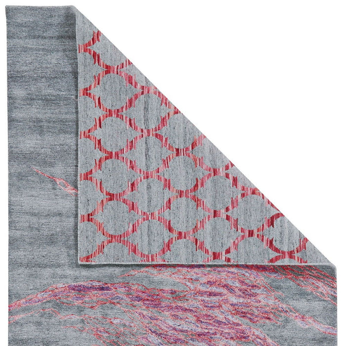 8' x 11' Abstract Hand Tufted Area Rug - Red And Gray