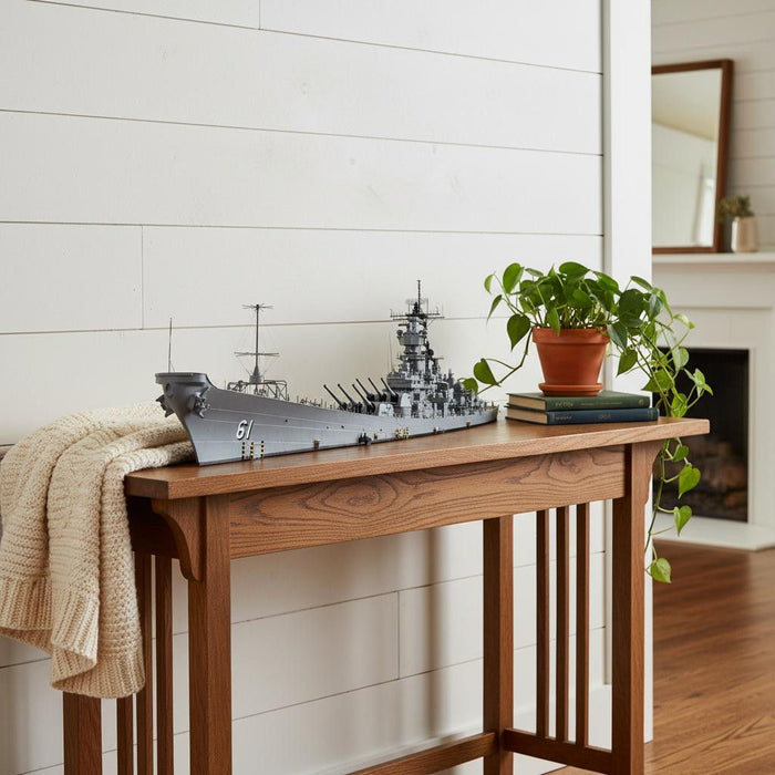 Hand Painted Model Boat (624300) - Gray