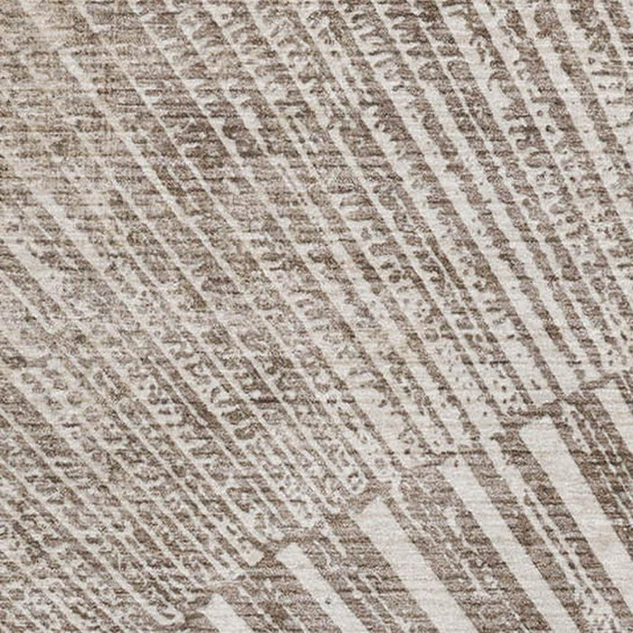 8' X 10' Geometric Washable Area Rug With UV Protection (648350) - Taupe / Ivory