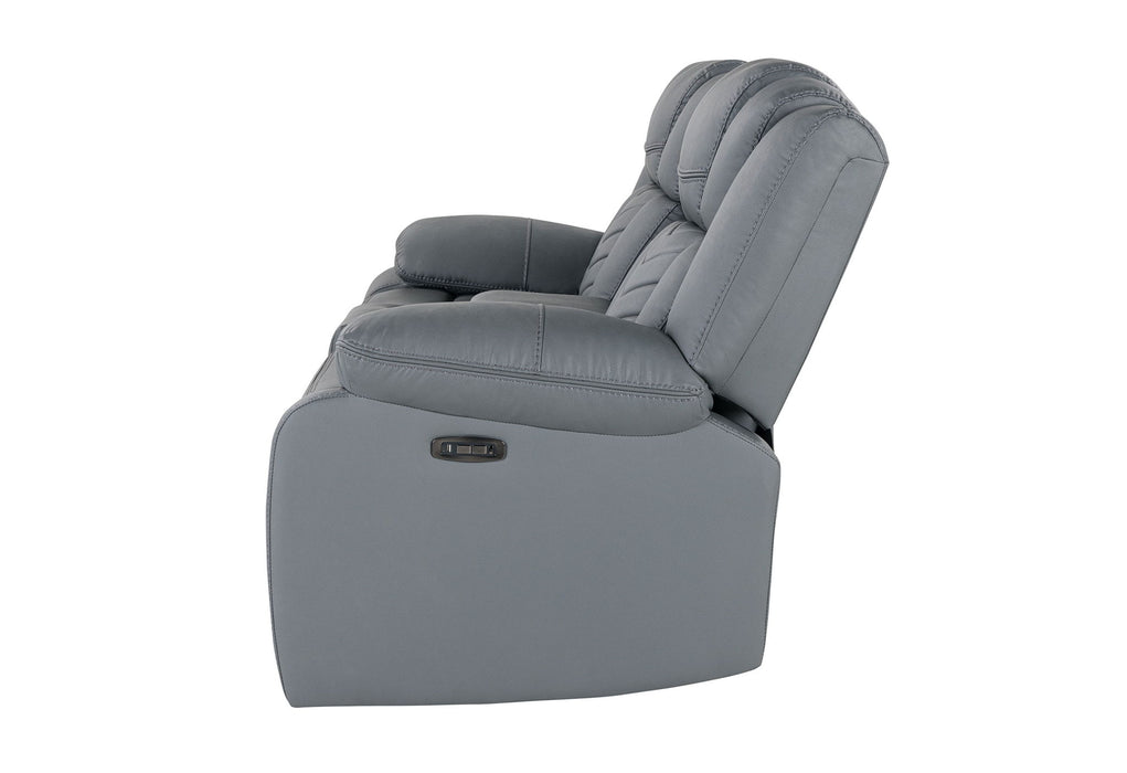 U7069 - Power Reclining Sofa/Power Console Reclining Loveseat With LED And Immersive Sound - Gray