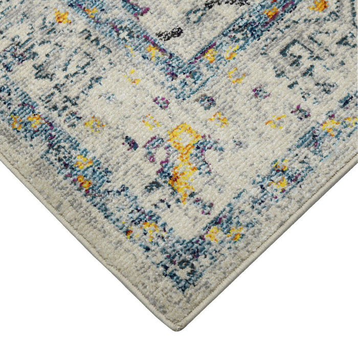 9' X 12' Oriental Distressed Area Rug (532600) - Ivory / Yellow