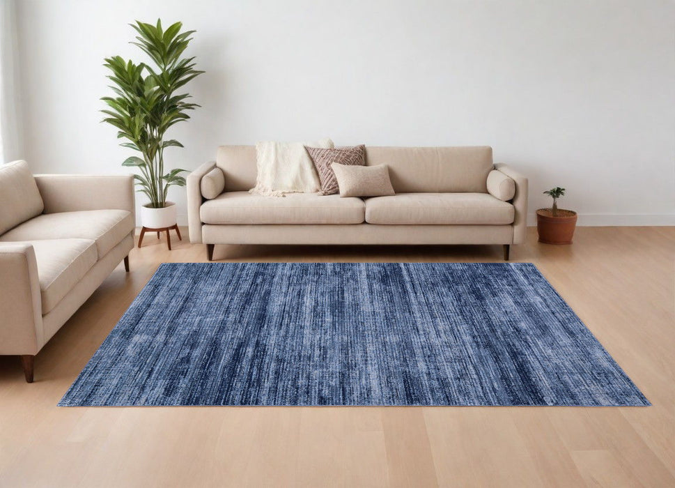 9' x 13' Power Loom Area Rug - Blue And Gray