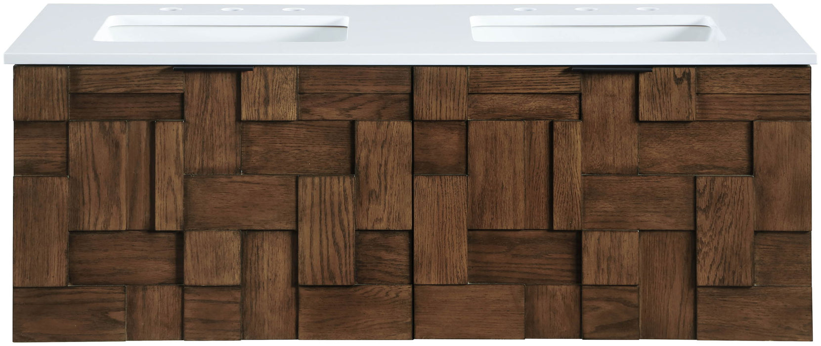 Leonardo - Engineered Stone And Solid Wood 24" Wall Mounted Bathroom Vanity