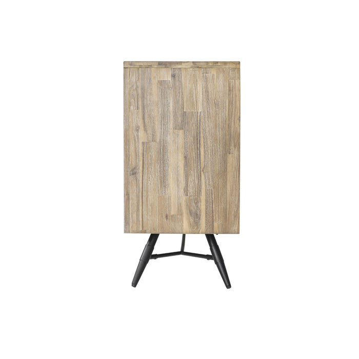 Multi Tonal Rustic Solid Wood Six Drawer Double Dresser - Natural / Ivory