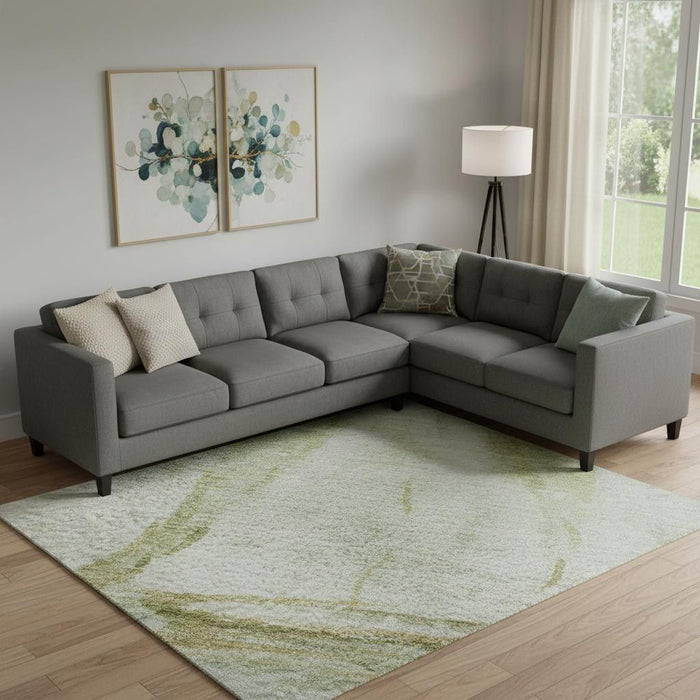 10' X 14' Nautical Washable Area Rug With UV Protection (717302) - Green / Gold