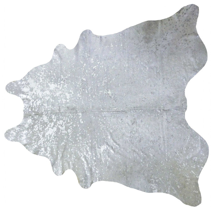 6.5' Devore Brindled Cowhide Rug - Silver