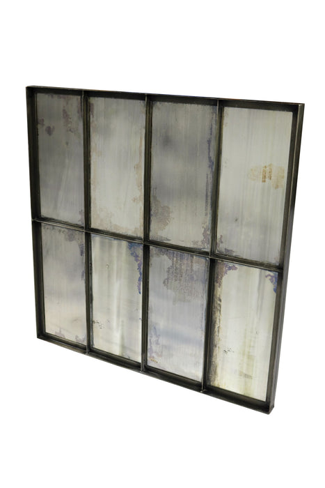 40" Square Metal Framed Accent Mirror - Black