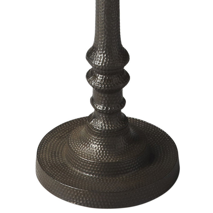 24" Transitional Metal Round Pedestal End Table - Bronze