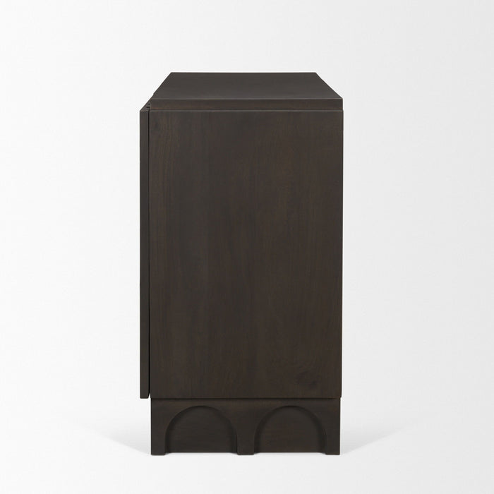 Accent Cabinet With Two Doors - Dark Brown / Brown