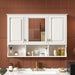 Giga modern wall-mounted medicine cabinet with open shelves, adjustable interior, and storage over toilet, in a bathroom setting