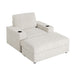 Giga oversized rabbit fur lounge chair with storage ottoman, armrests, cup holders, and deep seat for indoor relaxation