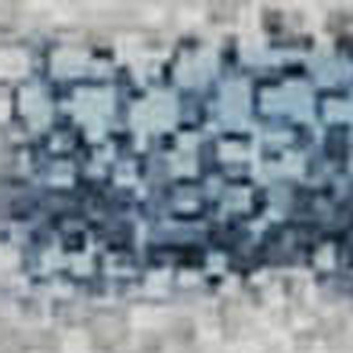 10' X 14' Geometric Washable Area Rug With UV Protection (710610) - Denim Blue / Ivory / Gray