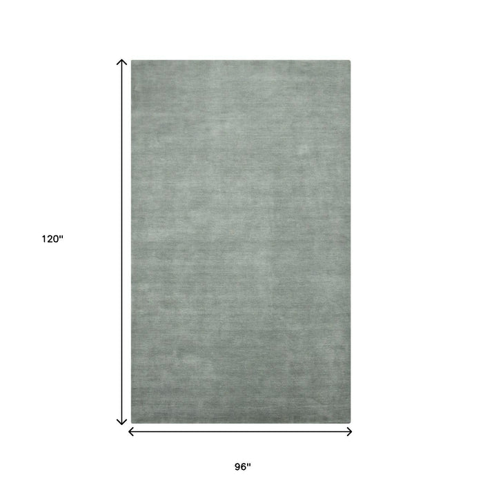 8' X 10' Wool Hand Woven Area Rug - Gray