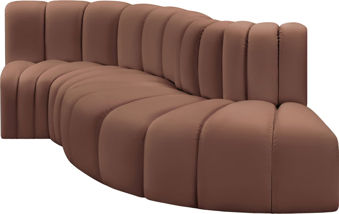 Arc - Faux Leather 4 Piece L-Shaped Modular Sofa