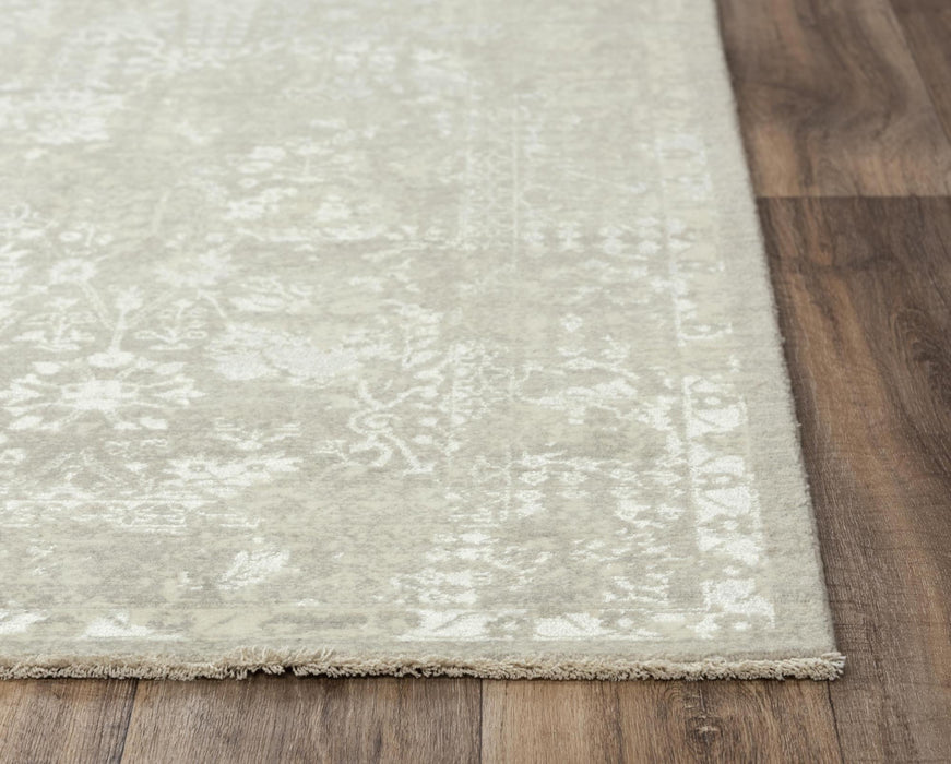 8' X 10' New Zealand Lambs Wool Oriental Hand Carved Handmade Area Rug (747268) - Gray / Beige