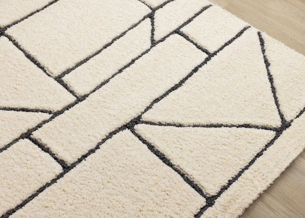 8' X 11' Geometric Area Rug (661273) - Cream / Black
