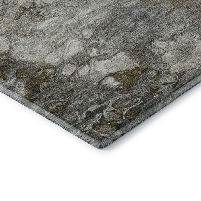 10' X 14' Abstract Washable Area Rug With UV Protection (692697) - Taupe / Ivory / Gray