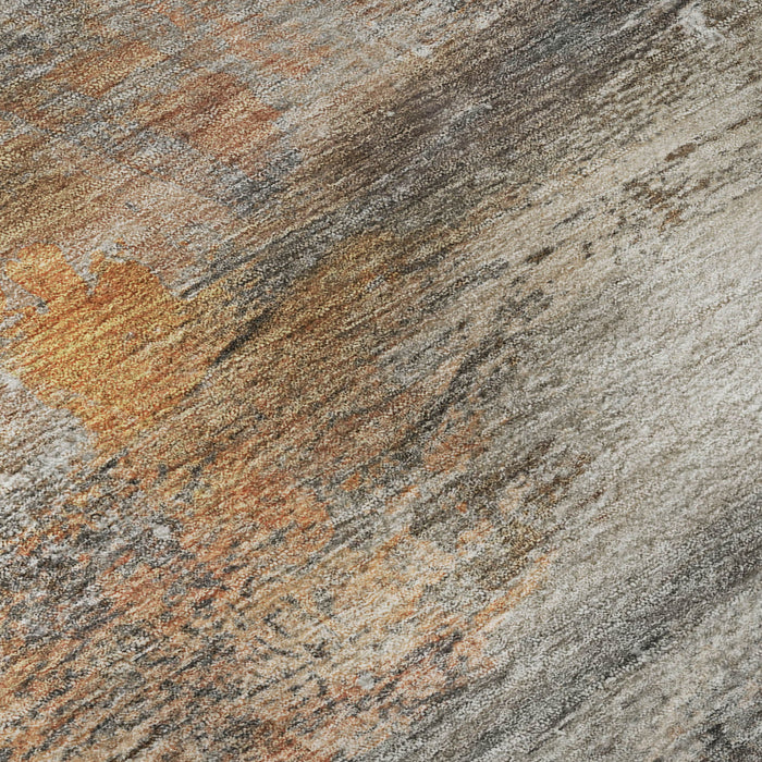 10' X 14' Abstract Washable Area Rug With UV Protection (715555) - Brown / Gray
