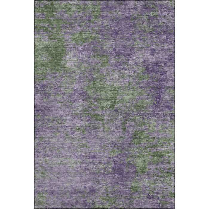 10' X 14' Abstract Washable Area Rug With UV Protection (693210) - Purple / Green