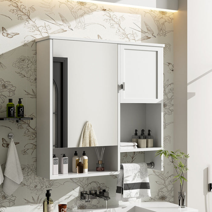 Modern Giga wall-mounted bathroom medicine cabinet with mirror, featuring sleek storage and reflective surface for bathroom organization.