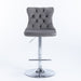 Set of two Giga swivel barstools with adjustable height, upholstered seats, tufted backs, ideal for home pub and kitchen island.