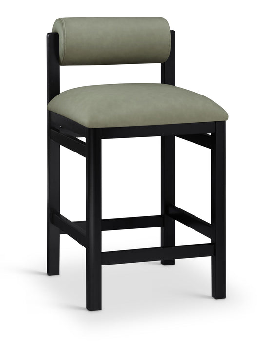 Roundhill - Faux Leather Counter Stool - Black Frame