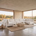 Meridian Furniture Hammond velvet performance fabric 7-piece U-shaped armless sectional sofa in a modern stationary design.