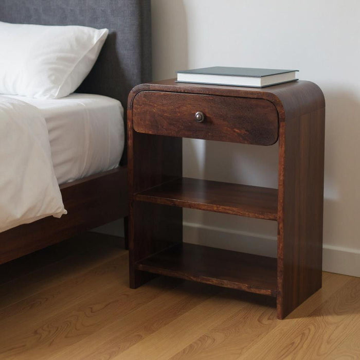 24" Solid Wood One Drawer Nightstand - Chestnut