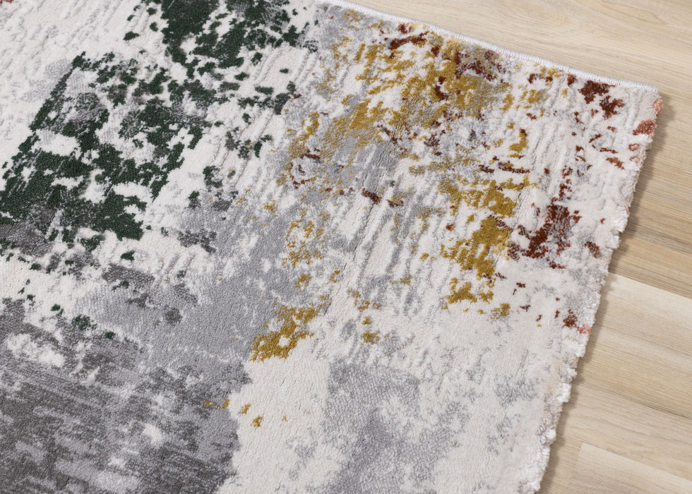 7' X 10' Abstract Area Rug (661372) - Gray / Yellow / Green