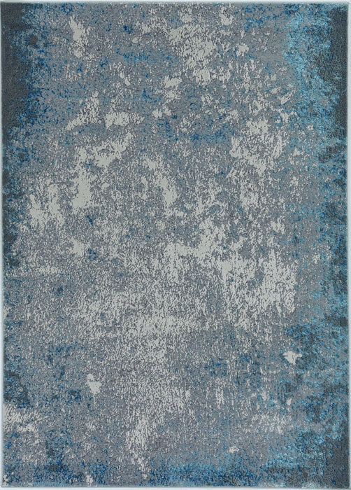 10' x 13' Machine Woven Abstract Smudge Indoor Area Rug - Silver Blue