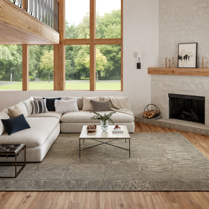 8' X 12' Wool Geometric Area Rug - Gray