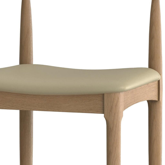 Solid Wood Dining Parsons Chairs (Set of 2) - Cream / Natural