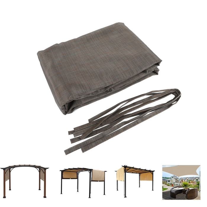 Giga 13x7.7 ft brown outdoor pergola sun shade cover with grommets, permeable HDPE fabric for patio canopy protection.