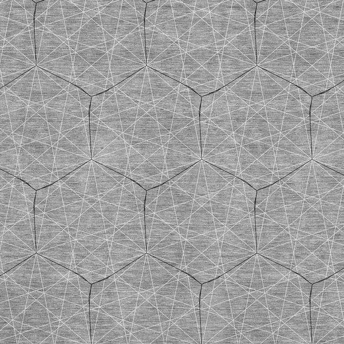 10' X 14' Geometric Washable Area Rug With UV Protection (677879) - Gray / Silver