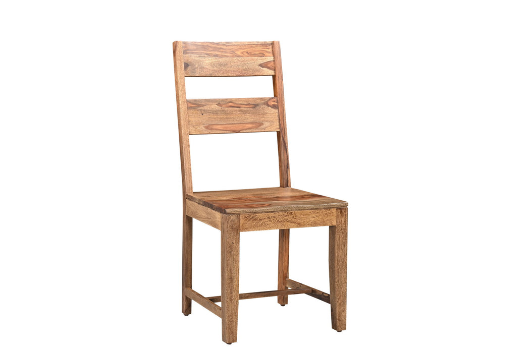 Mid - Century Solid Wood Ladder Back Dining Side Chairs (Set of 2) - Brown
