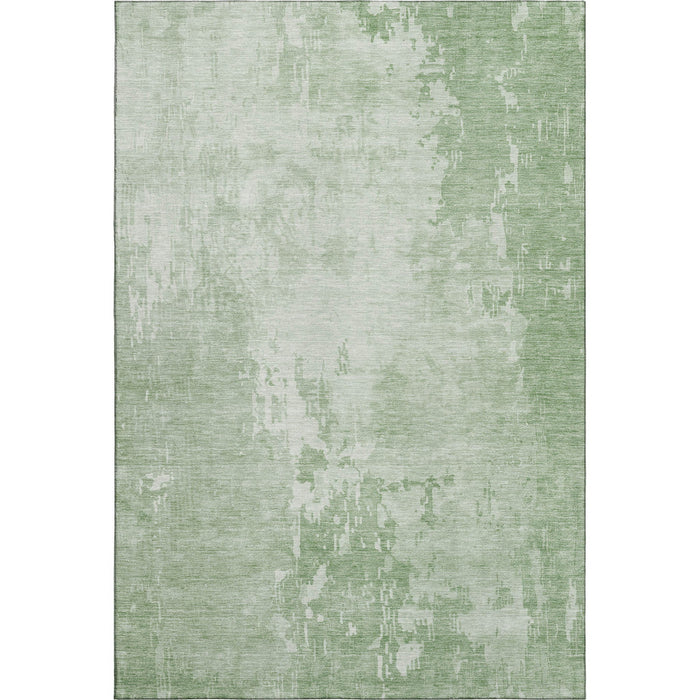 10' X 14' Abstract Washable Area Rug With UV Protection (692577) - Mint Green / Beige