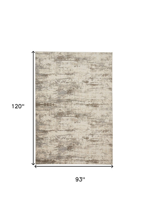 8' x 10' Abstract Area Rug - Ivory And Brown