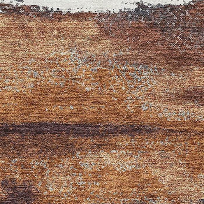 10' X 14' Abstract Washable Area Rug With UV Protection (674994) - Copper / Ivory / Gray