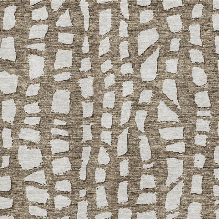 9' X 12' Cobblestone Washable Area Rug With UV Protection - Brown And Ivory