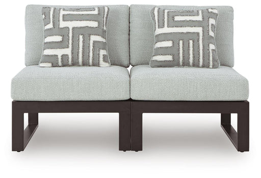 Black Beachloft 2-piece outdoor sectional from Signature Design by Ashley®, featuring comfortable stationary outdoor furniture.