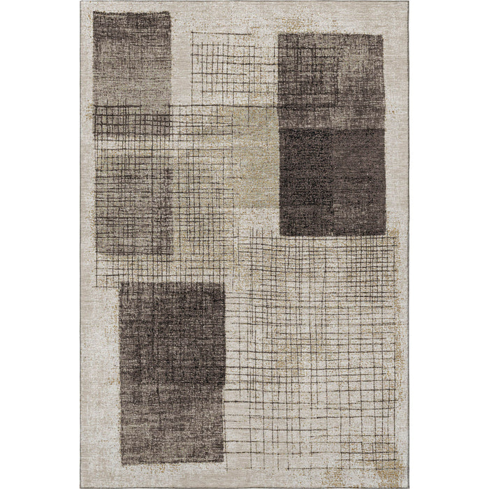 10' X 14' Geometric Washable Area Rug With UV Protection (718316) - Brown / Taupe