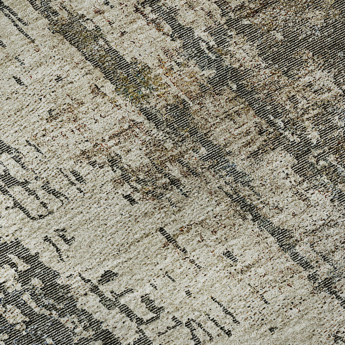 9' X 12' Abstract Washable Area Rug With UV Protection - Beige And Brown