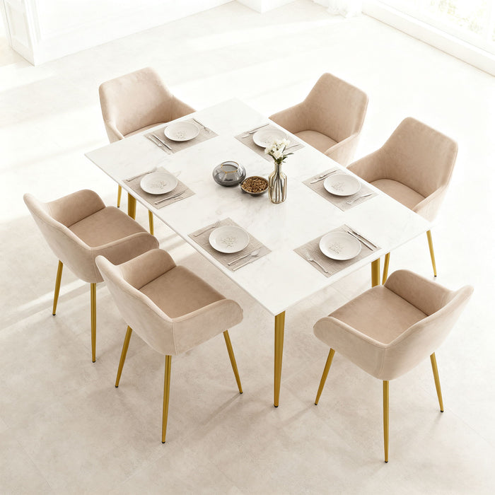 Pair of beige Giga dining chairs in a set for dining rooms, showcasing stylish, comfortable seating with modern design.