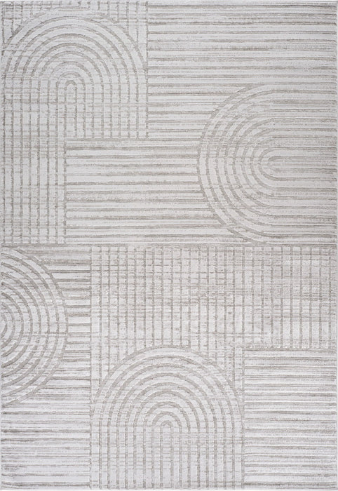 9' X 12' Abstract Area Rug (619352) - Gray / Ivory