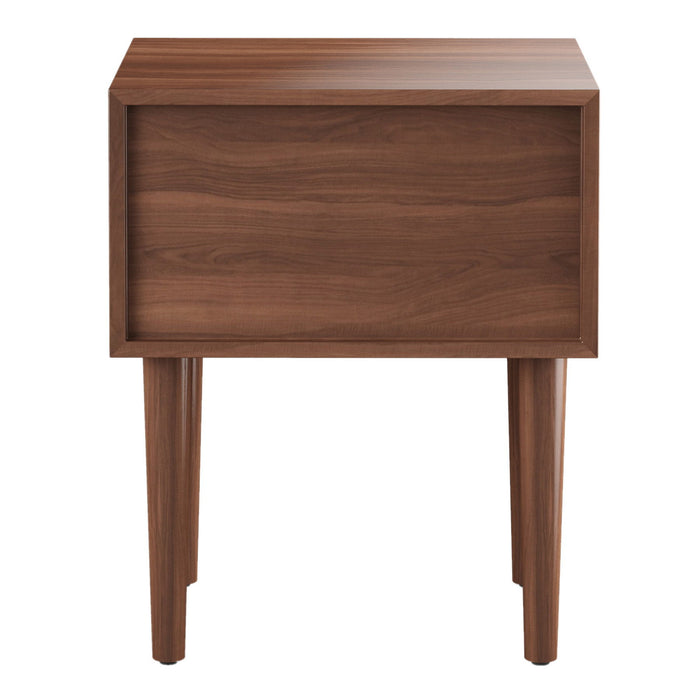 20" Two Drawer Nightstand - Wood Brown