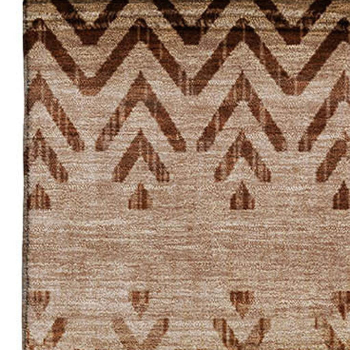 10' X 14' Geometric Washable Area Rug With UV Protection (715639) - Beige / Brown