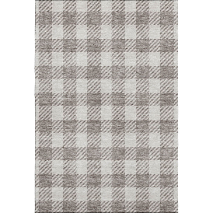10' X 14' Plaid Washable Area Rug With UV Protection (673423) - Taupe / Ivory