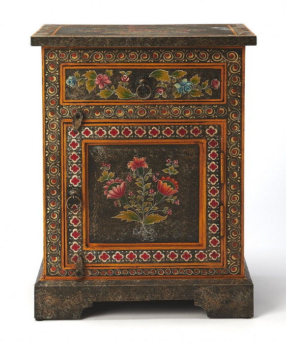 Solid Wood Frame Accent Cabinet With Two Drawers - Dark Brown