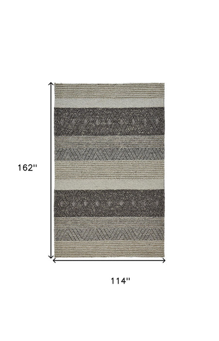 10' x 13' Wool Floral Hand Woven Area Rug - Gray